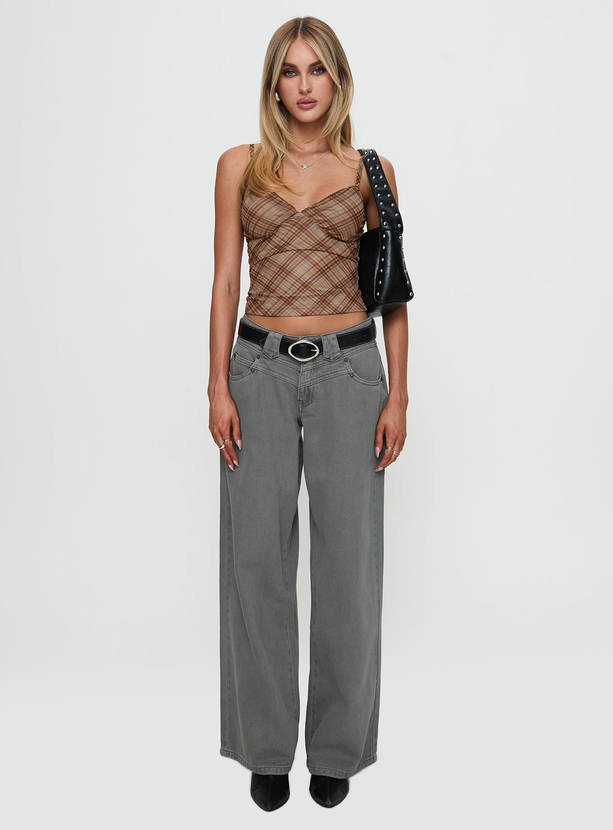 West Side Mid Rise Wide Leg Jeans Grey Wash Mid Rise Jeans Jeans 