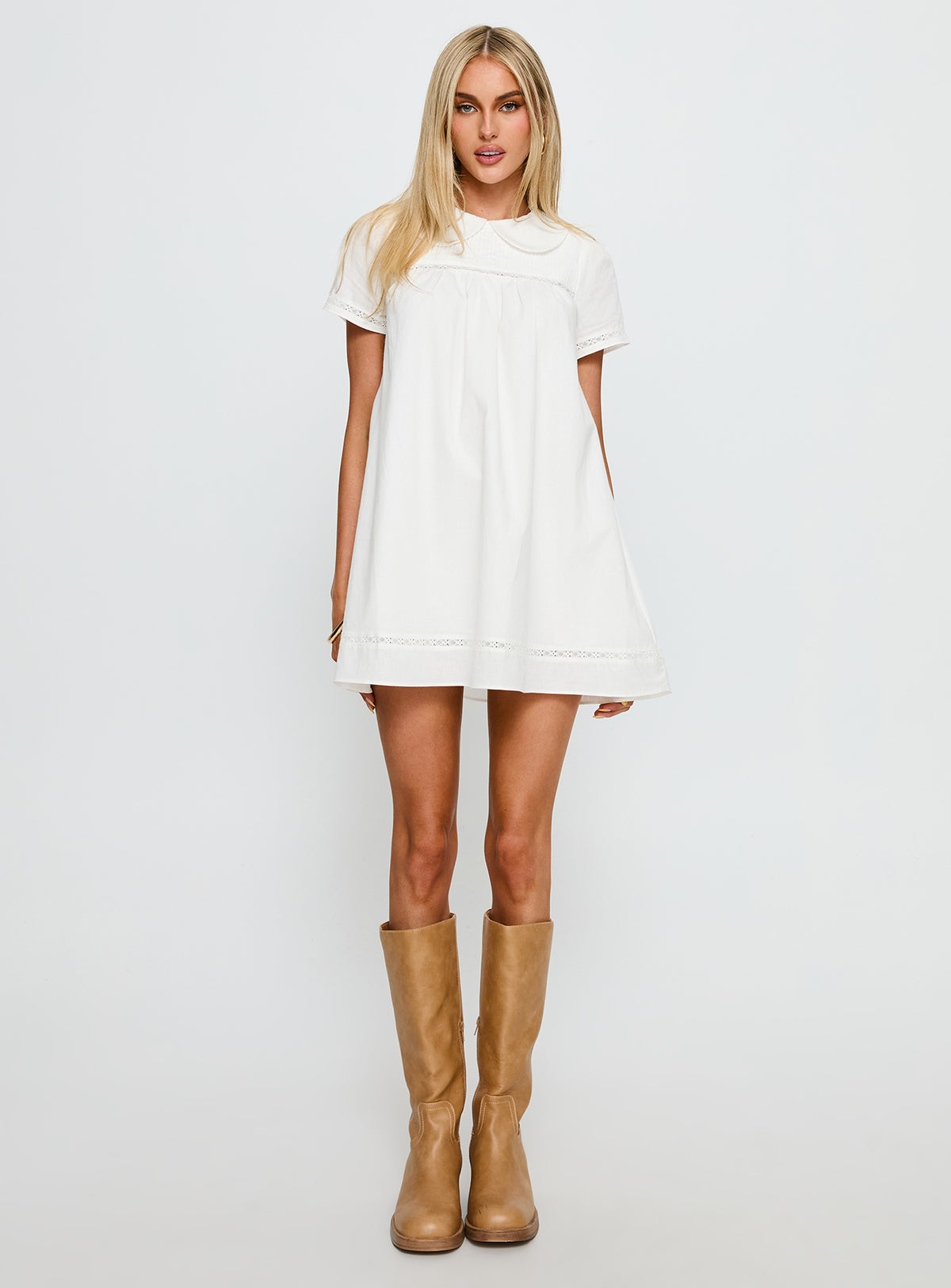 Bethanne Babydoll Mini Dress White