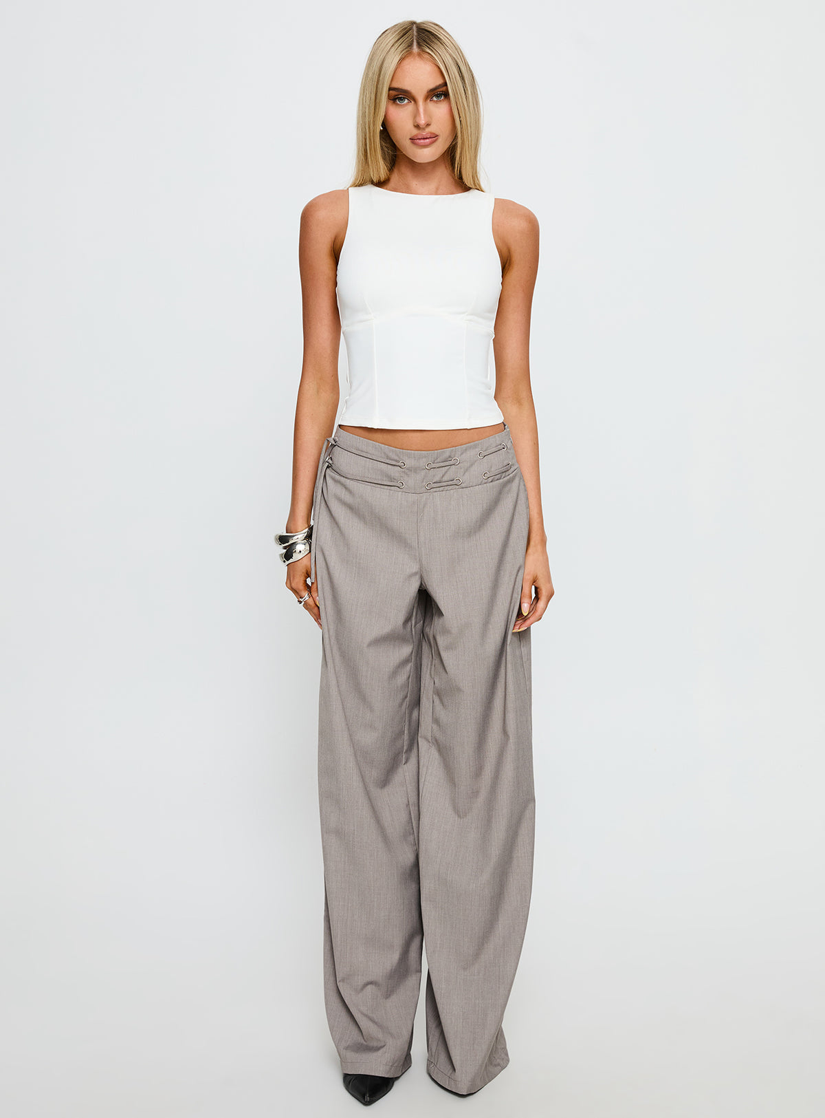 Georgetta Bust Detail Cami Top White