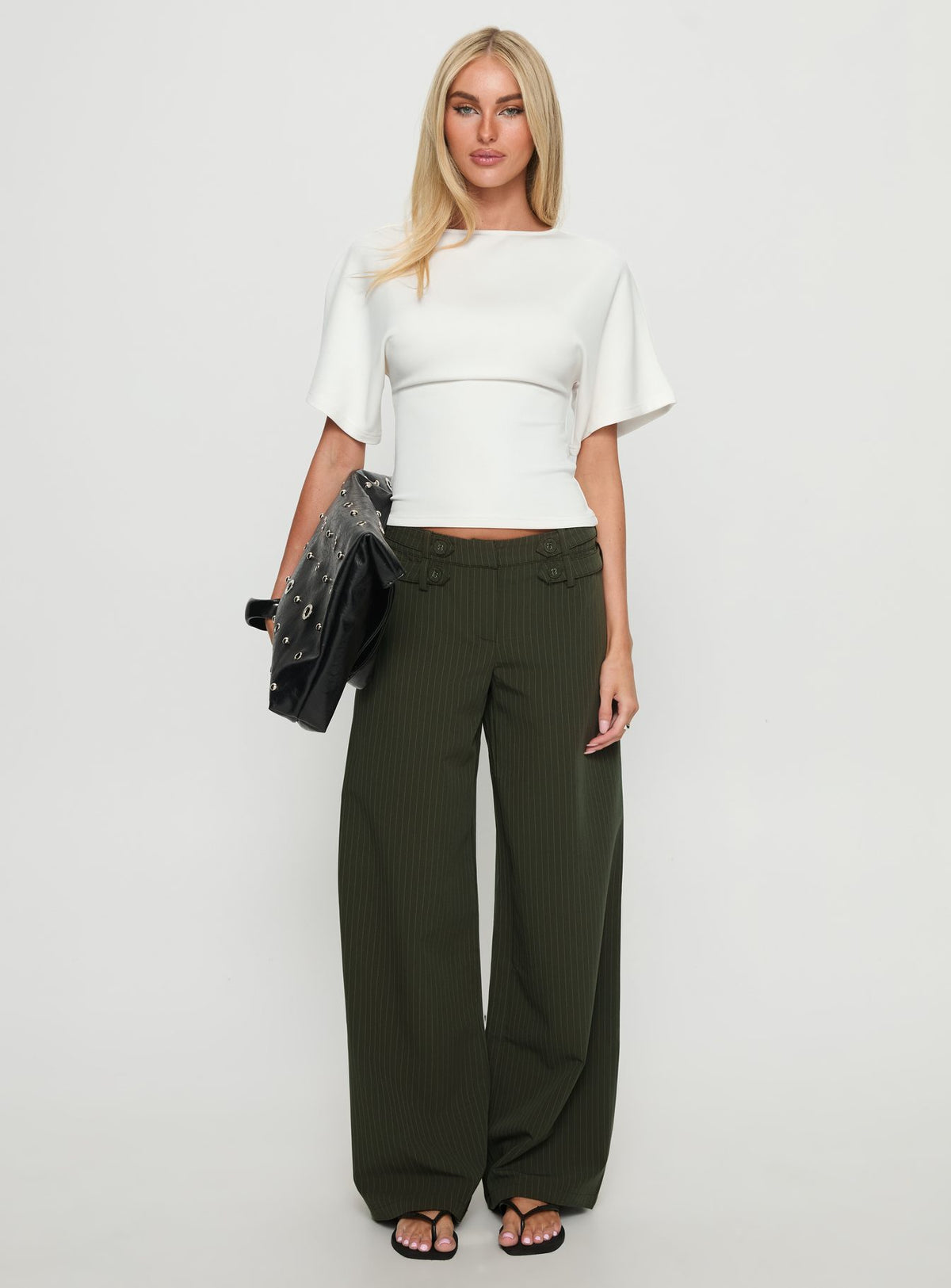 Arazia Cinched Short Sleeve Top White