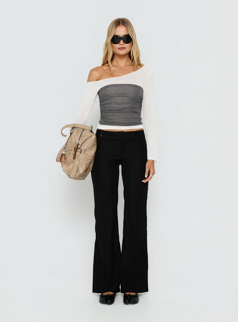 Jordanna Belted Straight Pants Black