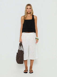 Alanah Lace Trim Top Black