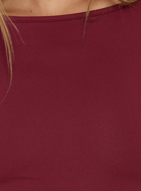 Henrieta Lace Up Maxi Dress Burgundy