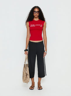 Modern Art Graphic Baby Tee Red