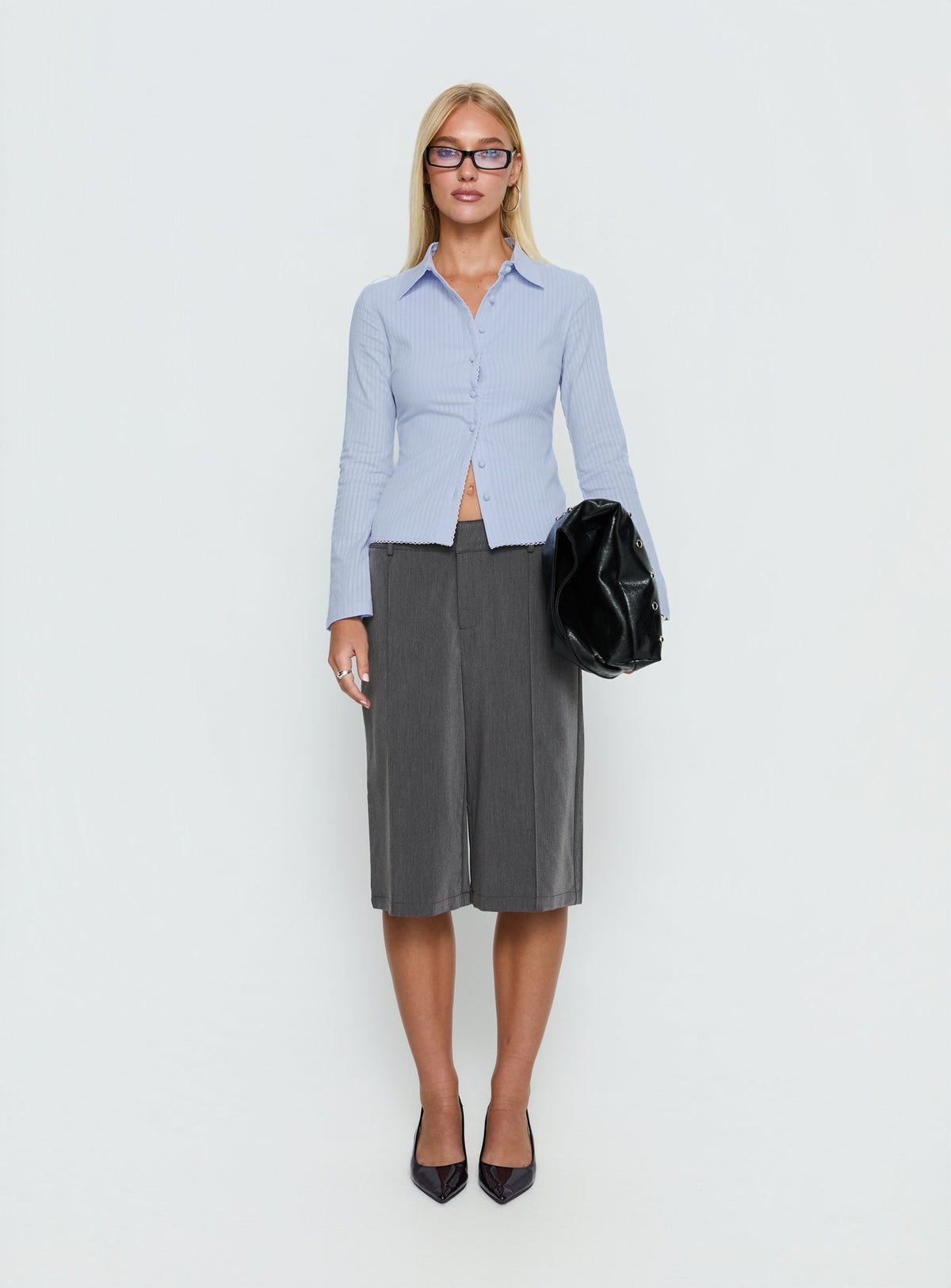 Emersonne Button Up Top Blue