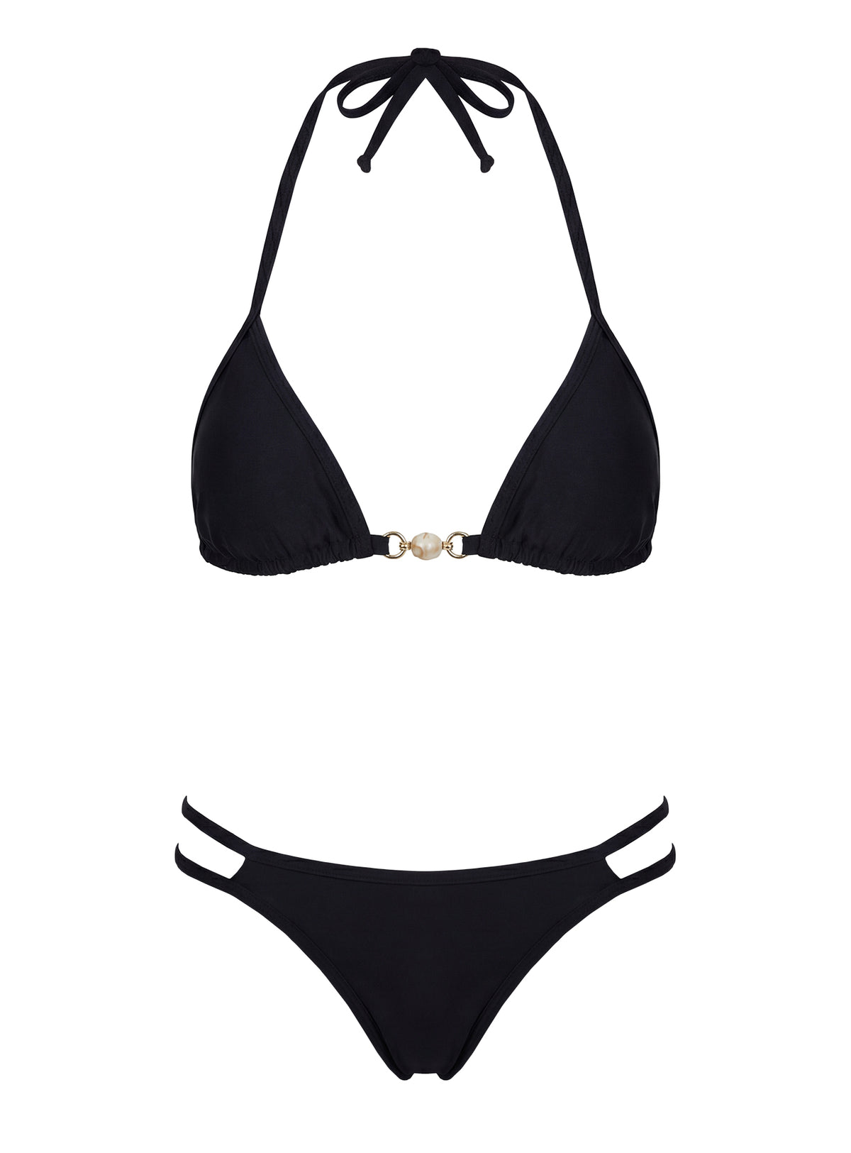 Maurita Double Strap Bikini Bottoms Black