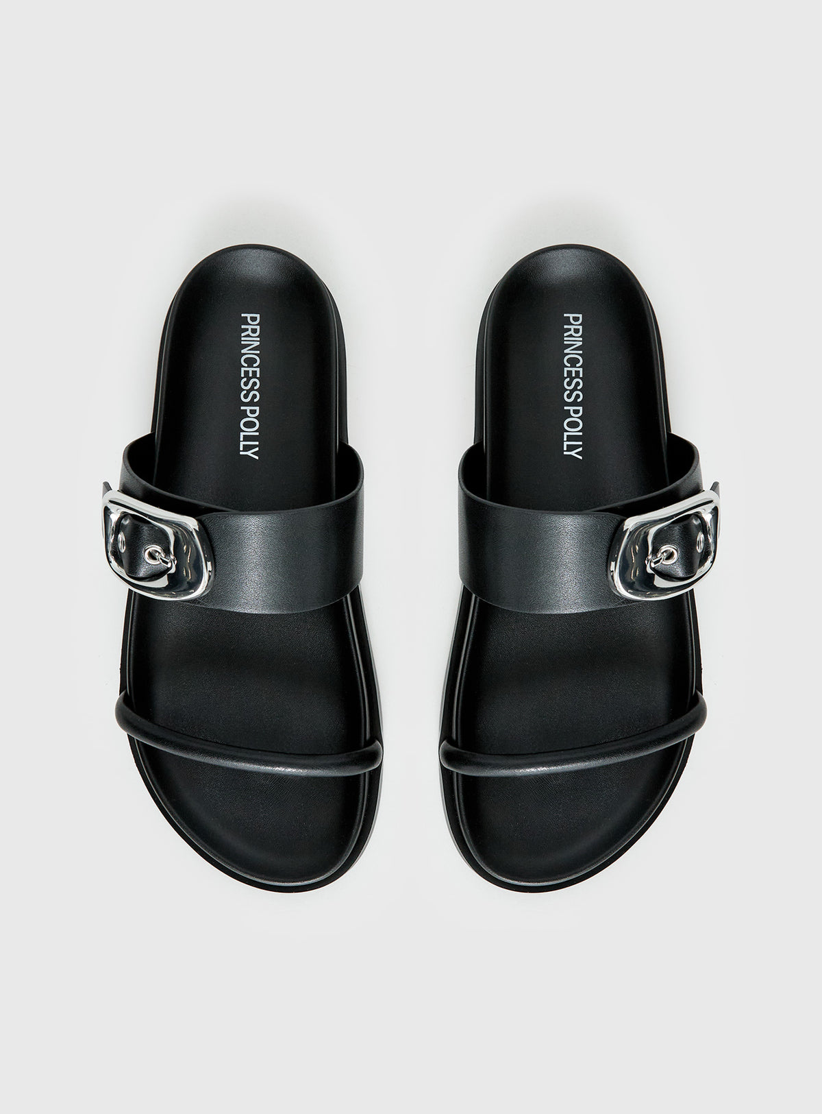 Worth It Buckle Detail Sandals Black
