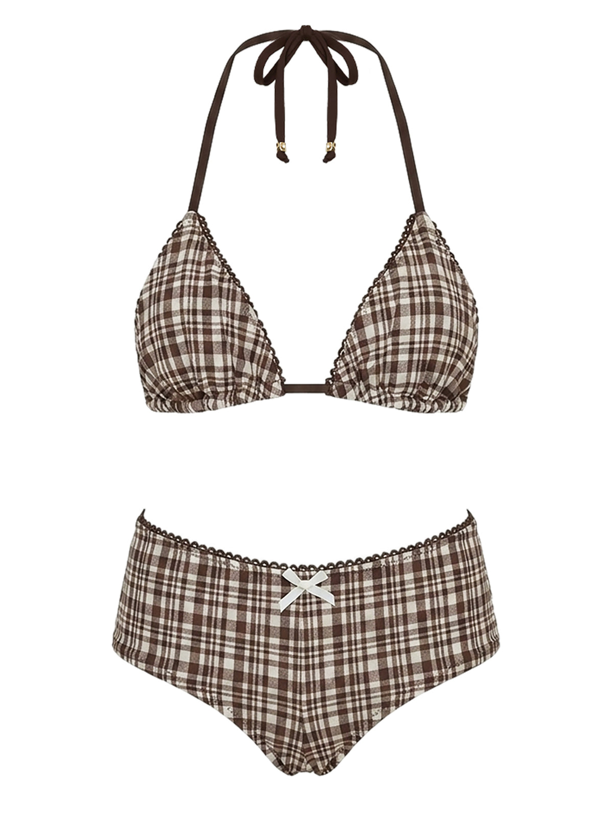 Staasie Swim Shorts Brown Check