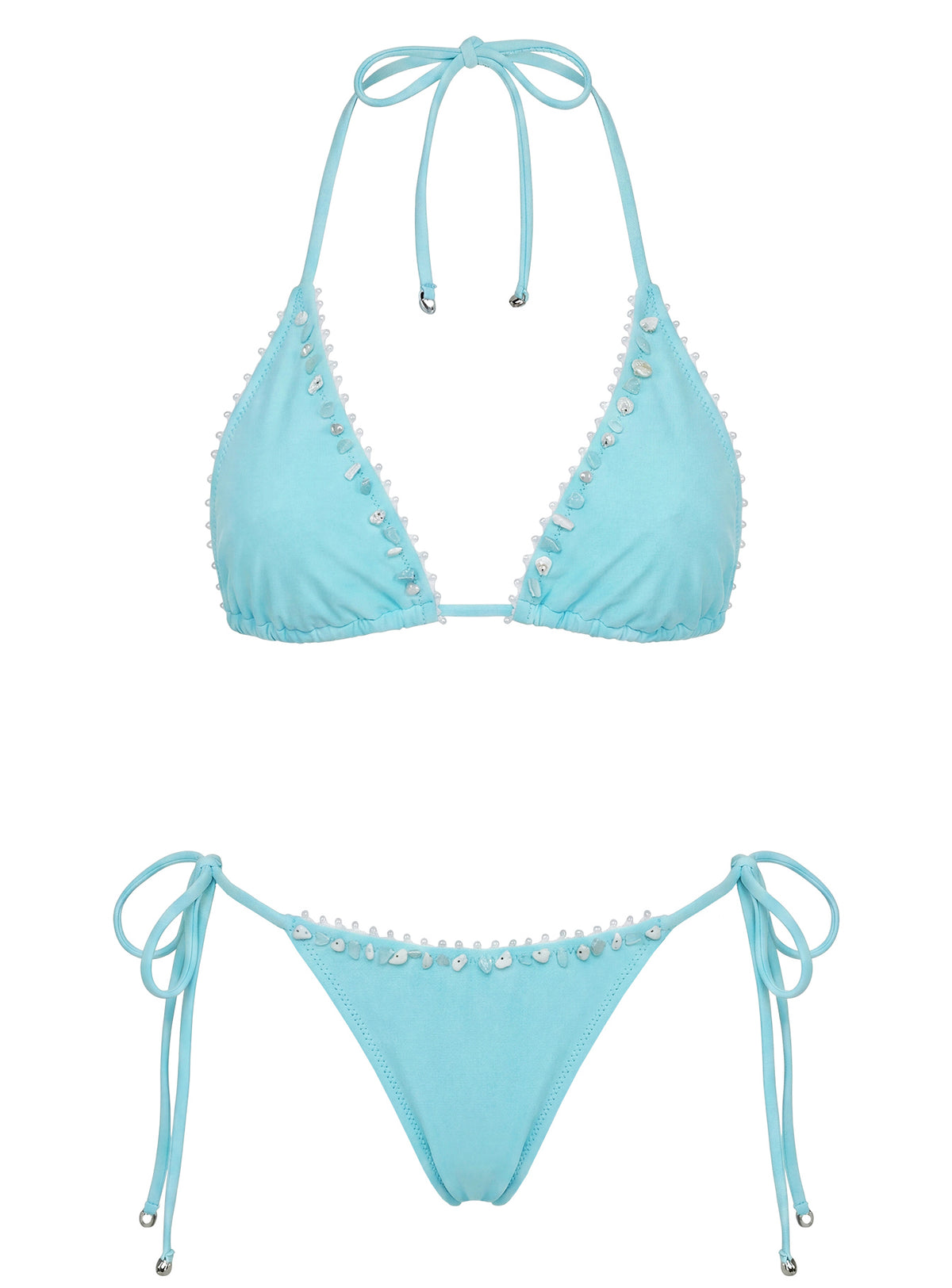 Lietta Embellished Triangle Bikini Top Jelly Mint