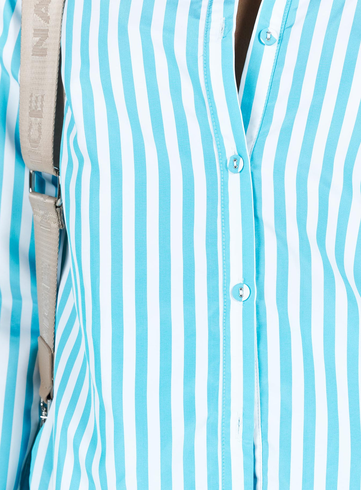 Matching set Striped print Classic collar Button front fastening Single-button cuff High waisted shorts  Drawstring waistband
