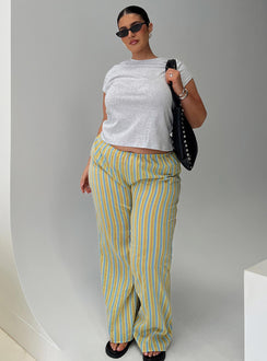 front view of model wearing Princess Polly Limestone Pants Multi Curve High Rise Pants Pants 