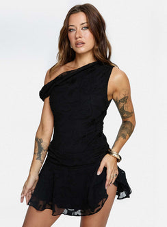 Emiline Off Shoulder Playsuit Black