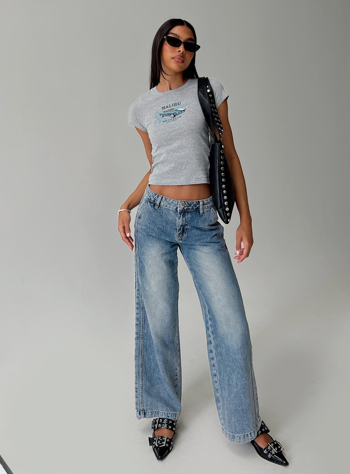 Skipper Low Rise Wide Leg Jeans Vintage Blue Low Rise Jeans Jeans 