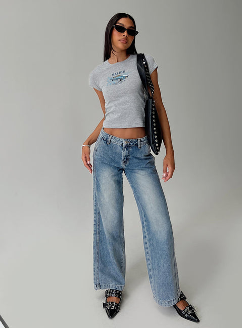 Skipper Low Rise Wide Leg Jeans Vintage Blue Low Rise Jeans Jeans 