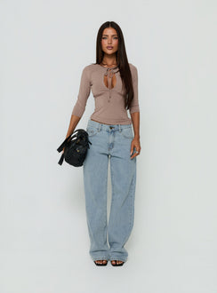 Designed with Totti Jean Washed Blue womens-jeans featuring low-rise detail Princess Polly