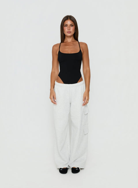All Tied Up Bodysuit Black Sleeveless Bodysuit 