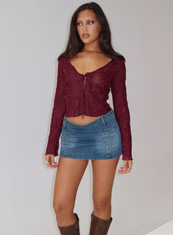 Sukita Long Sleeve Top Burgundy