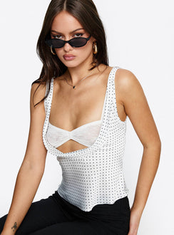Delilah Top Porcelain Polka