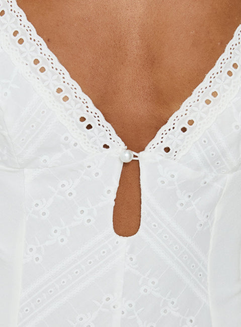product Princess Polly Nerisse Keyhole Bodysuit White Sleeveless Bodysuit 
