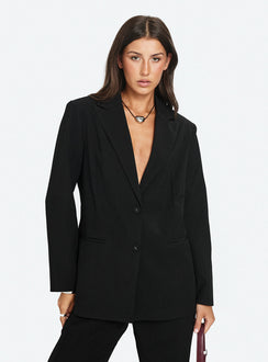 Crowd Pleaser Oversized Blazer Black