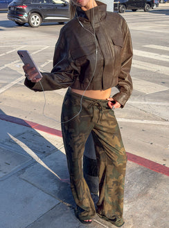 Seylah Waffle Jersey Pants Camo