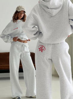 Displaying the Stargirl Hoodie Grey Marle womens jumpers with long length detail Princess Polly