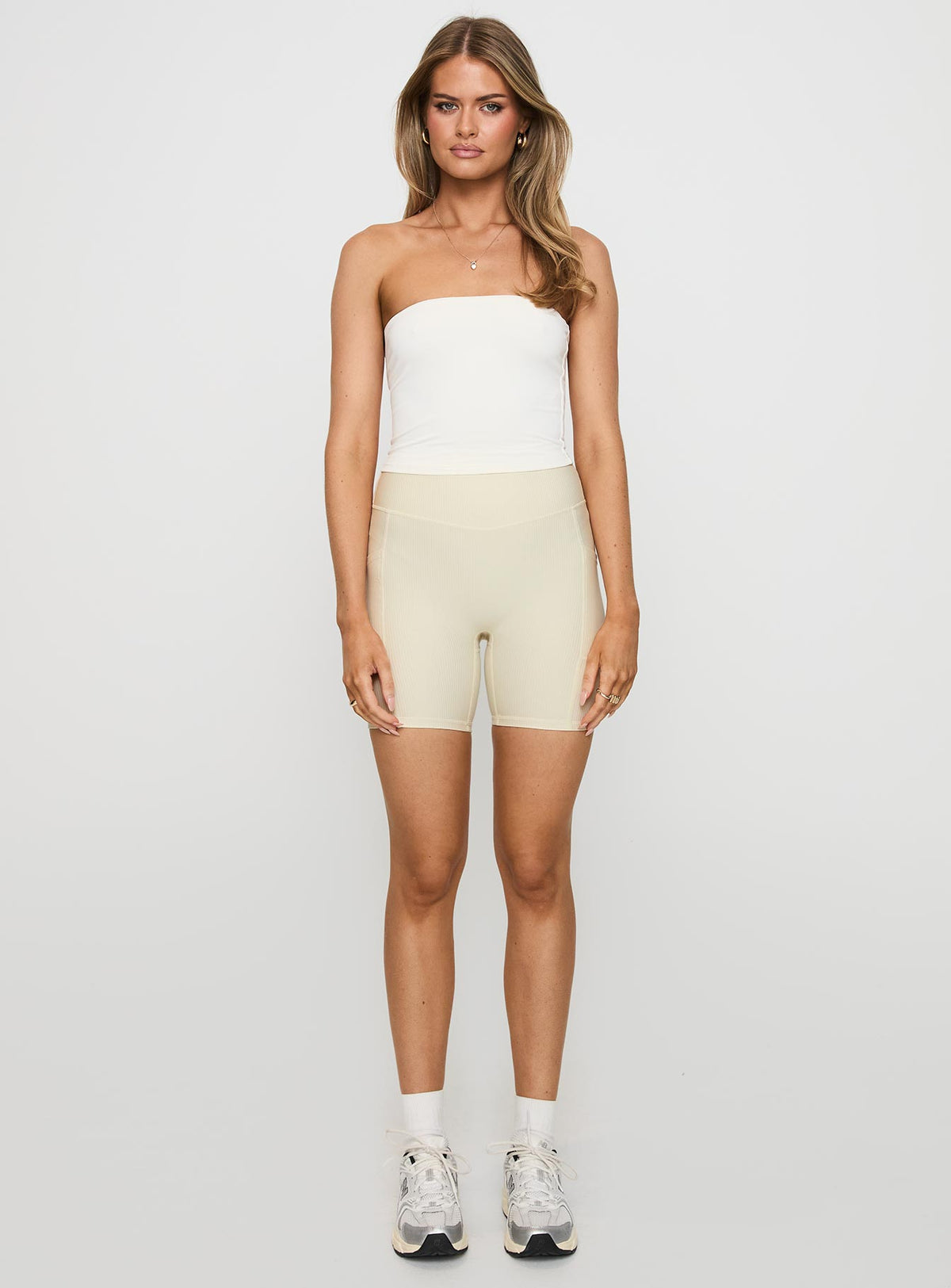 Power Activewear Rib Shorts Latte