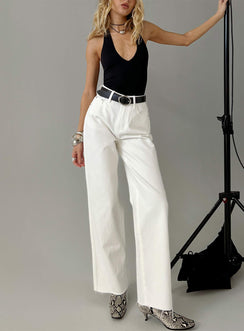 Henesey High Rise Straight Leg Jeans White Wash High Rise Jeans Jeans 