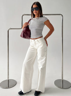 Presenting the Darla Low Rise Straight Leg Jean White womens-jeans product Princess Polly