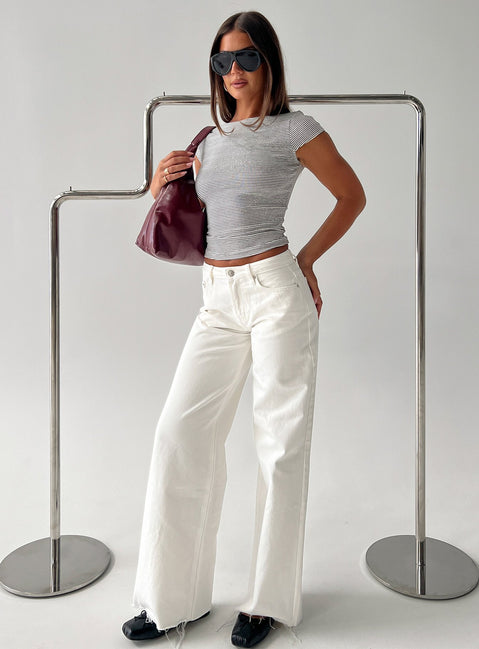 Presenting the Darla Low Rise Straight Leg Jean White womens-jeans product Princess Polly