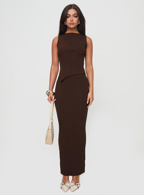 Matching set Ribbed material, high neckline, asymmetric hem, elasticated waist Good stretch, unlined