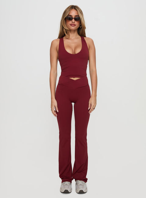 Sunday Session Active Flare Leg Pant Red