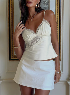 Annamari Lace Satin Cami Top Cream