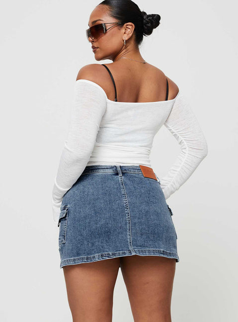 product Grishea Low Rise Denim Skirt Princess Polly  Mini Skirts 