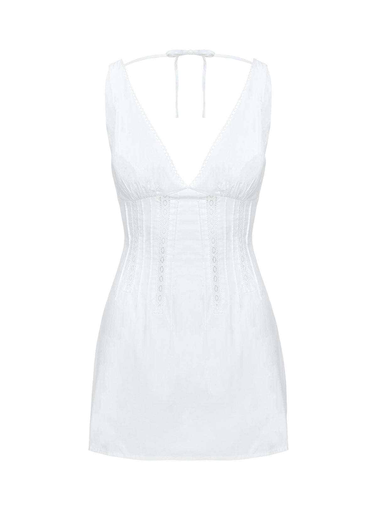 product Princess Polly Austria Drop Waist Mini Dress White V-Neck 