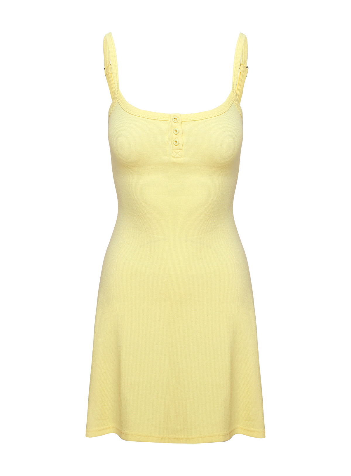 product Princess Polly Baseline Rib Mini Dress Yellow Scoop Neck 