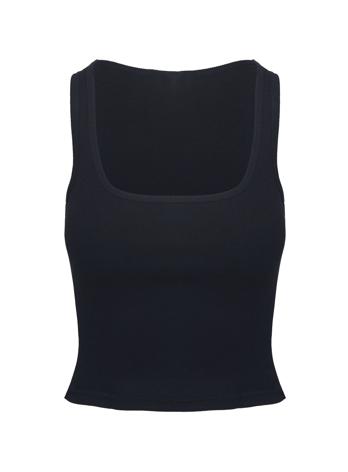 product Princess Polly Baseline Square Neck Rib Tank Top Black Sleeveless Square Neck 