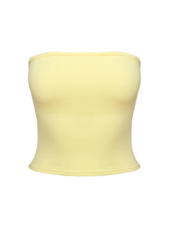 product Princess Polly Baseline Strapless Rib Top Yellow Sleeveless straight 