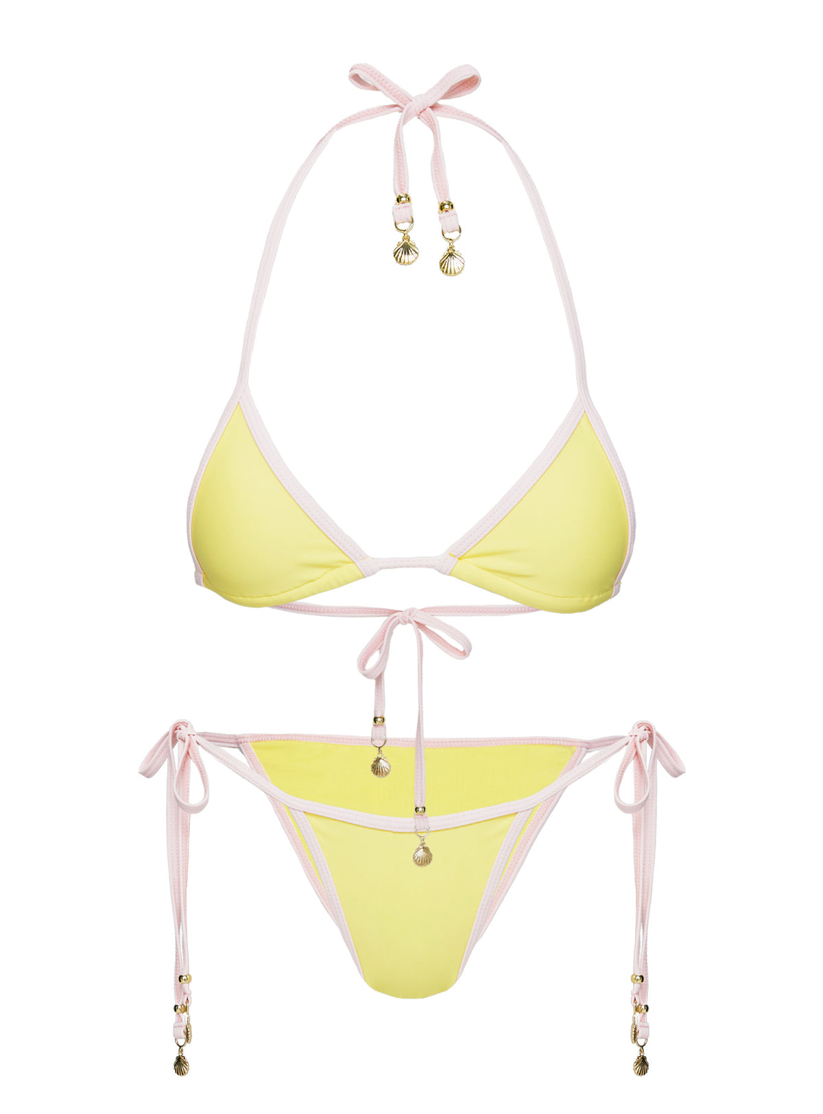 Beasley Tie Side Bikini Bottoms Yellow / Pink