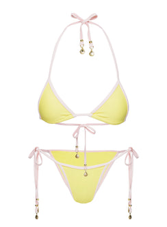 Beasley Tie Side Bikini Bottoms Yellow / Pink