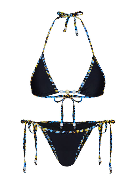 Beasley Tie Side Bikini Bottoms Black / Zebra