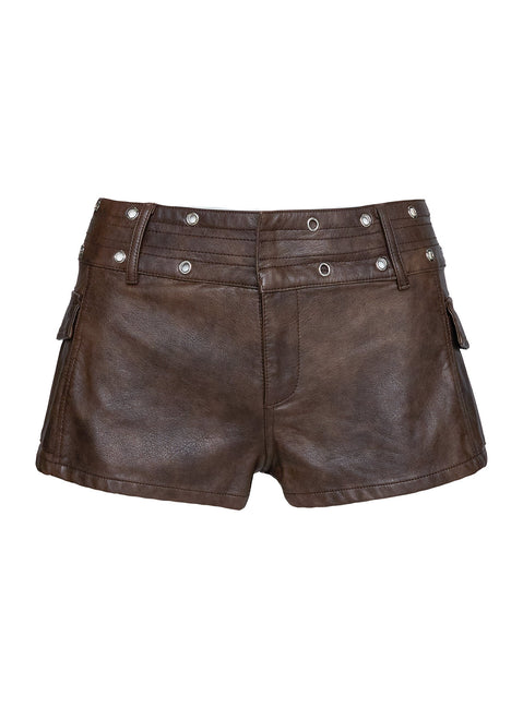 product Princess Polly Born To Ride Shorts Washed Brown Low Rise Shorts 