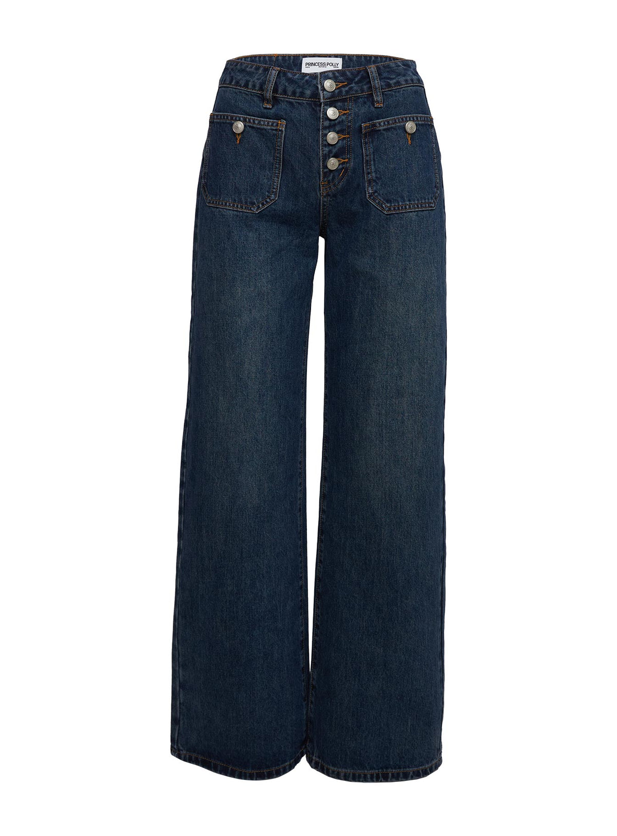 product Princess Polly Carianne Low Rise Wide Leg Jeans Dark Wash High Rise Jeans Jeans 