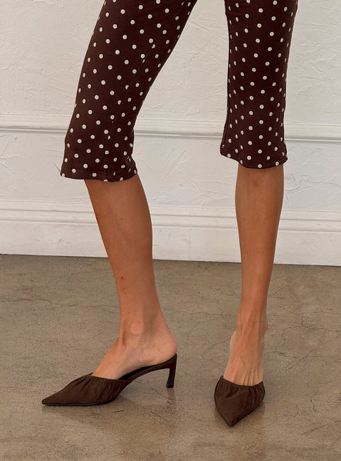 Admiration Pointed Toe Faux Suede Heels Brown