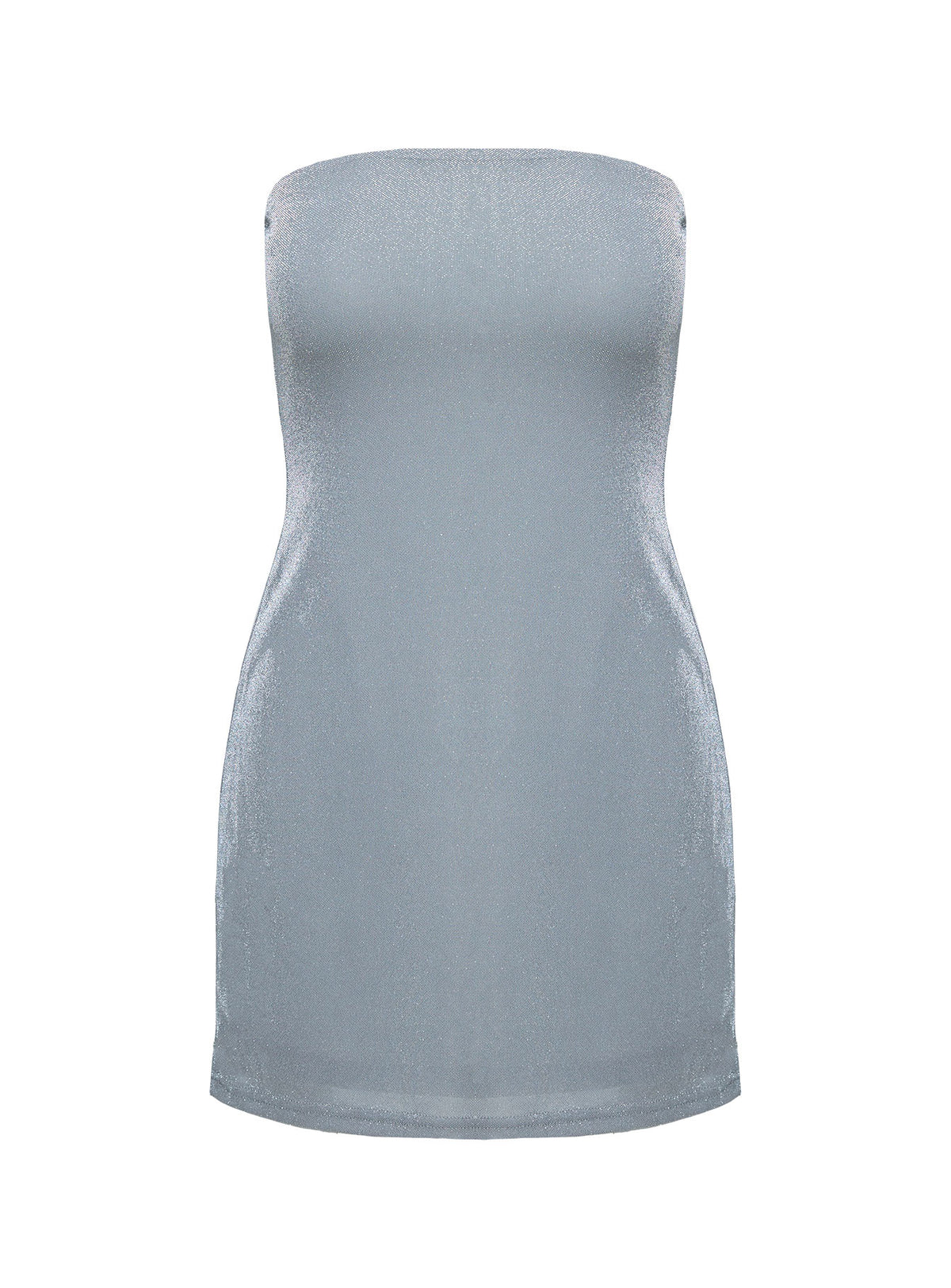product Princess Polly Chromatica Strapless Mini Dress Silver Straight Neck 