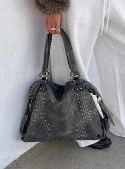 Brittin Stud Detail Shoulder Bag Black
