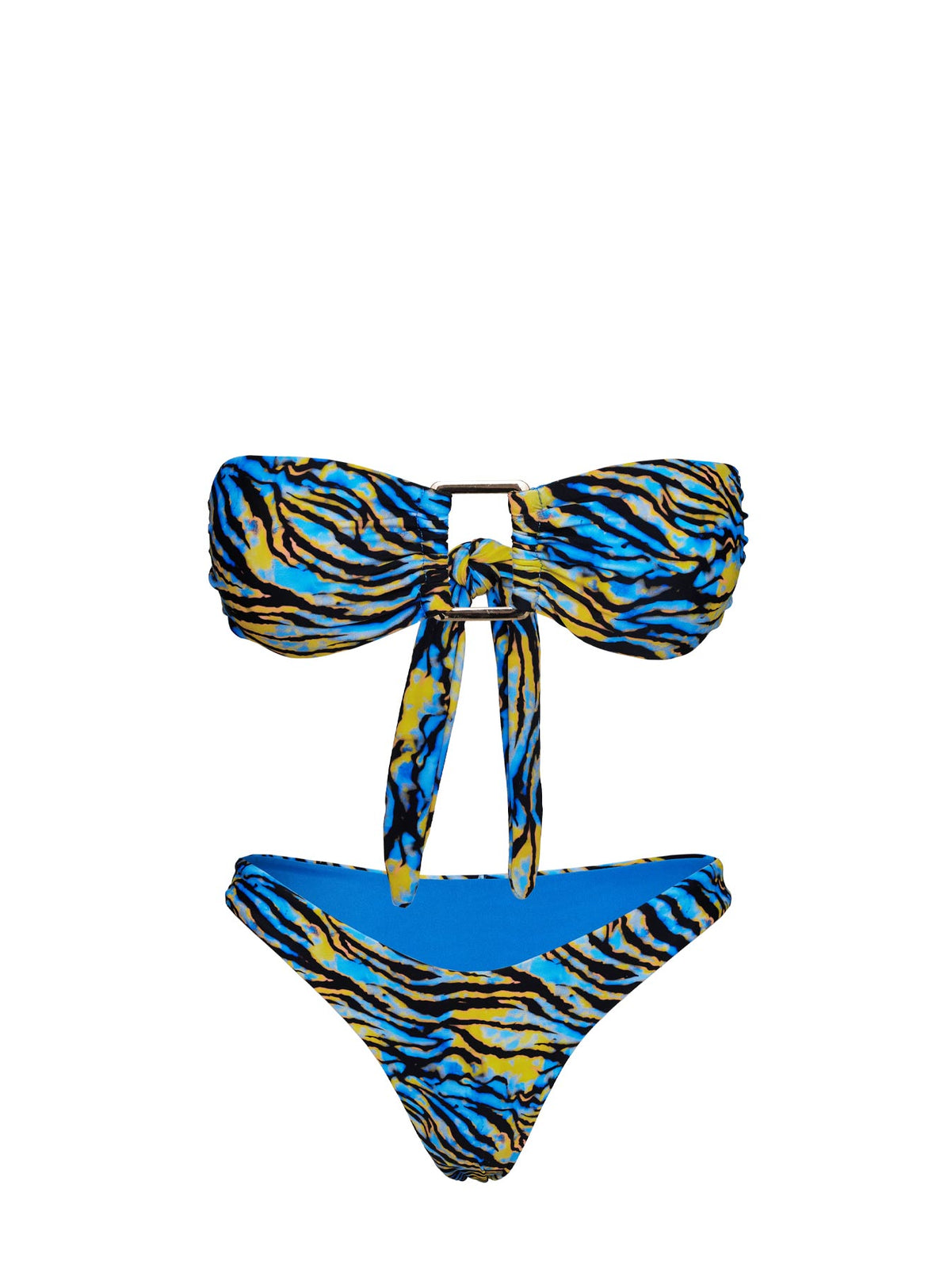 Calbira Cheeky Bikini Bottoms Blue Zebra