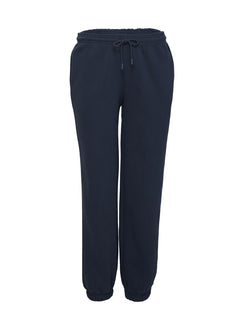 side view of model wearing Princess Polly Dream Fleece Ankle Cuff Sweatpants Navy High Rise Pants Pants 