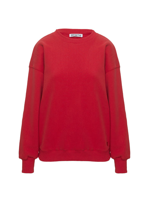 product Princess Polly Dream Fleece Classic Crewneck Sweatshirt Red Longline Jumpers Jumpers 