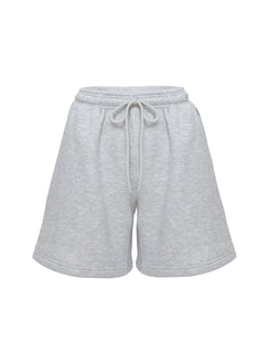 product Princess Polly Dream Fleece Longline Shorts Grey Marle High Waisted Shorts 